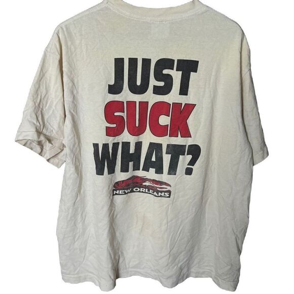 VTG Sof Tee Just Suck What T Shirt USA XL - Picture 3 of 6